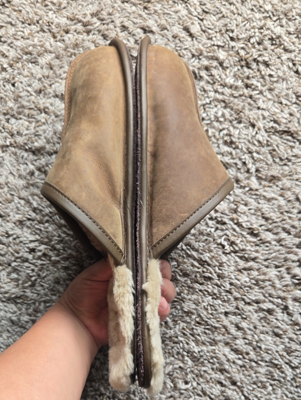 UGG Men's Brown Shearling-Lined Slippers - Picture 7 of 9